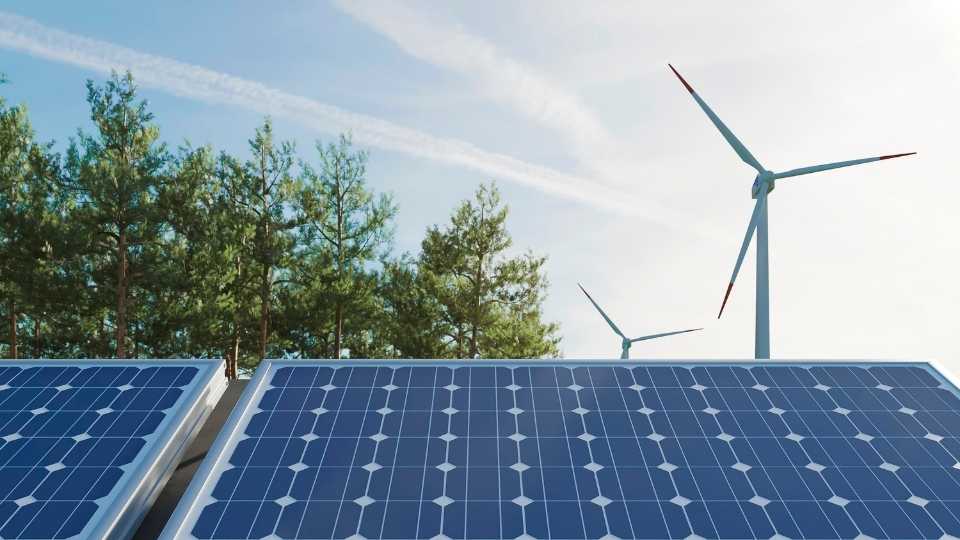 Solar Panels and Wind Farm- Say Solar