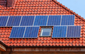 solar panels on tiled roofs